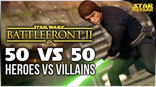 50 KILL Heroes Vs Villains Luke Skywalker Gameplay | Star Wars Battlefront 2 Gameplay