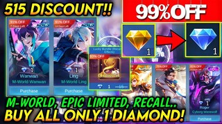 DISCOUNT 99%!! BUY M-WORLD SKIN/RECALL/EPIC LIMITED ONLY 1 PROMO DIAMOND ML 2022!! - MLBB