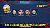515 TOKEN TO SKIN! FREE SKIN AND DRAW EVENT (DON'T MISS) MOBILE LEGENDS BANG BANG