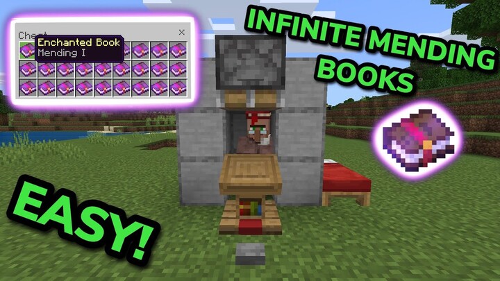 HOW TO EASILY GET MENDING ENCHANTED BOOKS in Minecraft Bedrock (MCPE/Xbox/PS4/Nintendo Switch/PC)