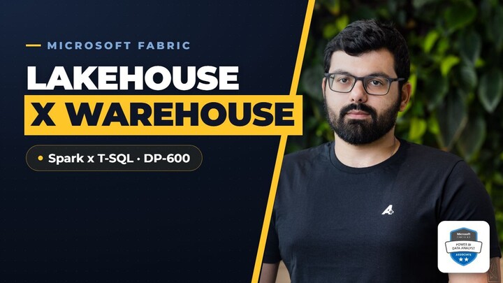 Lakehouse x Warehouse no Fabric (Spark x T-SQL) — Direto pra DP-600