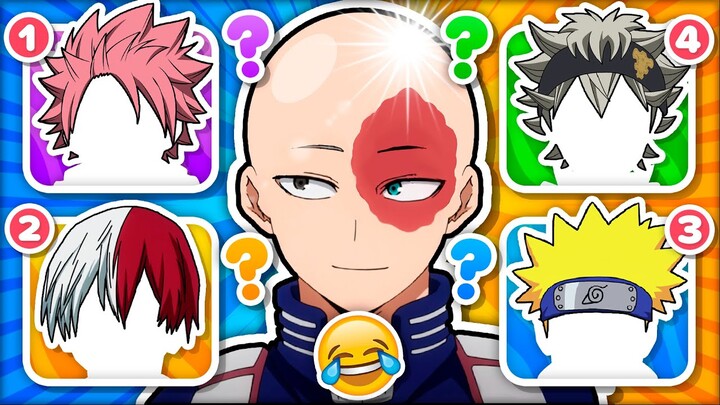 GUESS THE RIGHT HAIR OF THE BALD ANIME CHARACTER 👨🏻‍🦲🕹️
