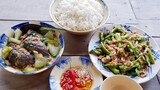 Bữa Cơm Đạm Bạc Cá Rô Kho Bầu Hồ Lô, Lục Bình Xào Tép | Một Thoáng Quê Hương