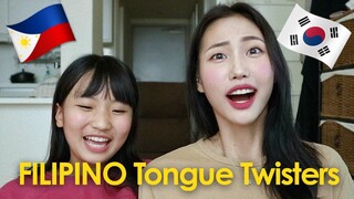 Korean Sisters Try TAGALOG Tongue Twisters