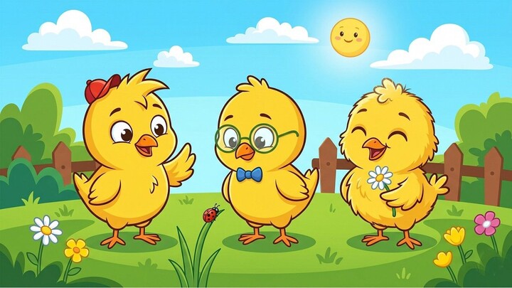 Tres Pollitos Amarillitos ♫ Canciones Infantiles ♫ Lunacreciente