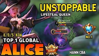 ALICE BEST BUILD 2022 | TOP 1 GLOBAL ALICE GAMEPLAY | MOBILE LEGENDS✓