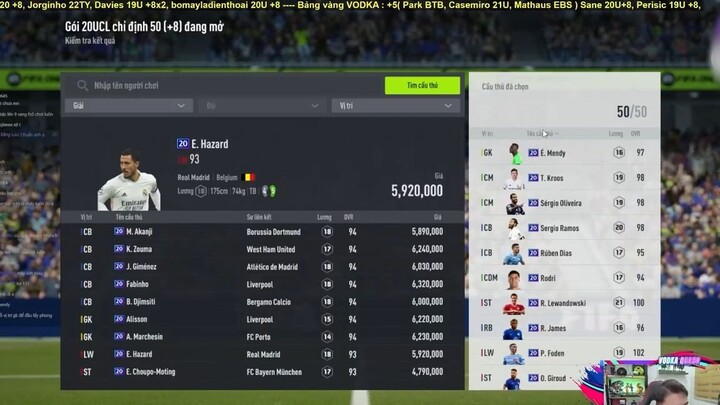 Vodka UCL _ Mở loạt thẻ +8 Champions League và cái kết #12 #gaming