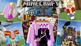 Minecraft มือถือ _ แจก+รีวิว Addon Onepiece เมื่อเหล่าโจรสลัดหมวกฟางบุกโลกมายครา