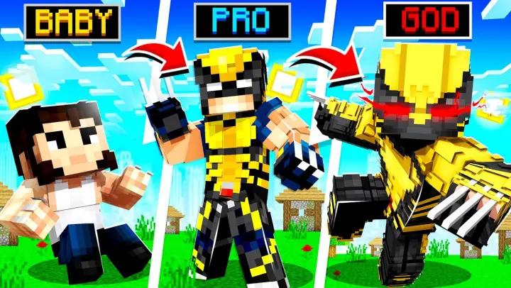 Evolving WOLVERINE to GOD WOLVERINE in Minecraft!
