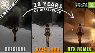 Tomb Raider ORIGINAL vs OPEN LARA vs RTX REMIX Comparison | RTX 4090 4K60