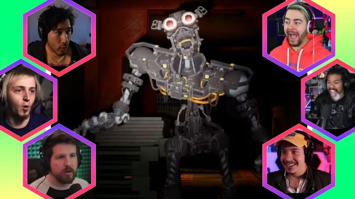 Gamers React to : Encountering the Endoskeleton [FNAF: Security Breach]