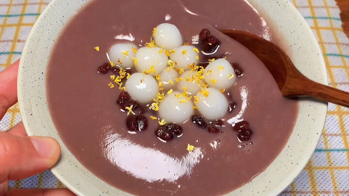 [Food]Making osmanthus red bean soup with glutinuous riceballs