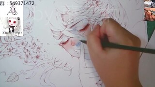【手绘】【笑】系列——误（上色过程）【水彩】