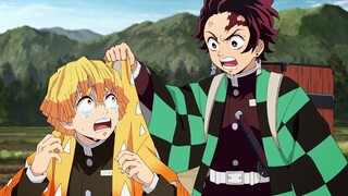 Tanjiro and Zenitsu Funny Moments | Zenitsu want Love || Demon Slayer (Dub)