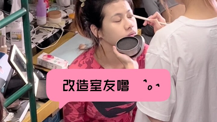 While the whole dorm’s getting all dolled up to go take photos, she’s still binge-watching anime!! D