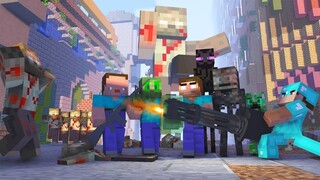 Monster School : ZOMBIE APOCALYPSE NOOB vs PRO CHALLENGE - Minecraft Animation