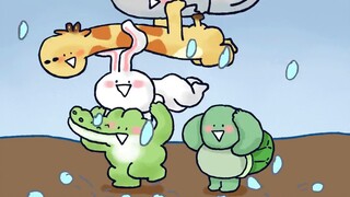 [Little Spear Zoo] It was hailing, and the friends were lucky enough to hide. Lucky, but not very lu