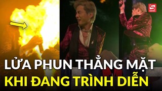 1 nam ca sĩ Vbiz bị lửa phun thẳng vào mặt khi đang trình diễn, phản ứng sau đó mới bất ngờ