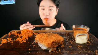 Mì cốt lết tôm chiên phần 4 #mukbang