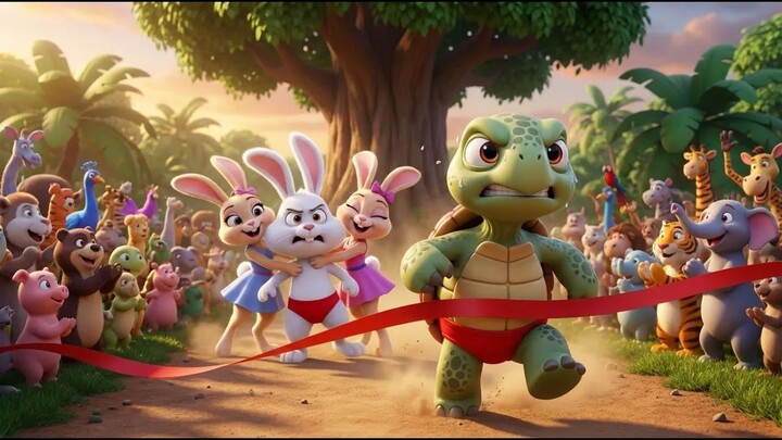 Epic Rabbit vs Turtle Race in the Jungle | Fun 3D Cartoon Adventure with a Big Twist | Mama Toons