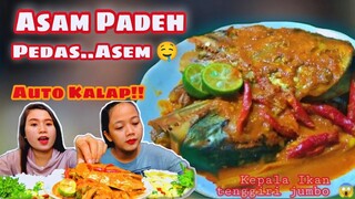 ASAM PADEH KEPALA IKAN JUMBO, LALAPAN MENTAH | MUKBANG INDONESIA |