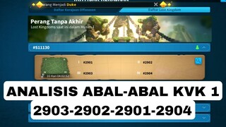 analisis ABAL-ABAL KVK 1 KINGDOM INDONESIA 2903 VS 2901-2902-2904?? Siapa yang akan menang di kvk