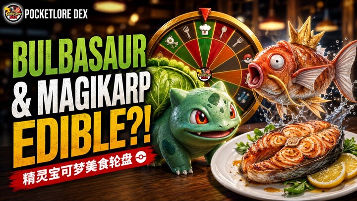 What If Bulbasaur & Magikarp Were Edible? 宝可梦美食化！Turning Pokemon into 5Star Gourmet (Photoshop Edit)