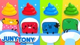 Colorful Poo Poo Song with Marshmallows | Rainbow Colors | + More Kids Songs | JunyTony