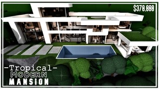 Modern Hillside Tropical Mansion | Welcome To Bloxburg|No Large Plot