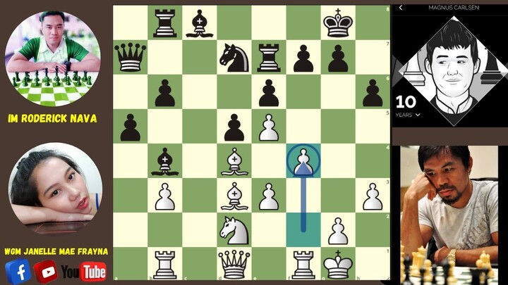 Senator Manny Pacquiao VS  Magnus Carlsen  || Game  Analysis by IM Nava & WGM Frayna