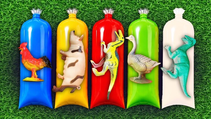 UNBOXING Suprise toys dinosaur, roaster, pig, goose