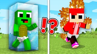 Survive the Cold and Heat In Minecraft Baby JJ and Mikey Temperature challenge (Maizen Mizen Mazien)