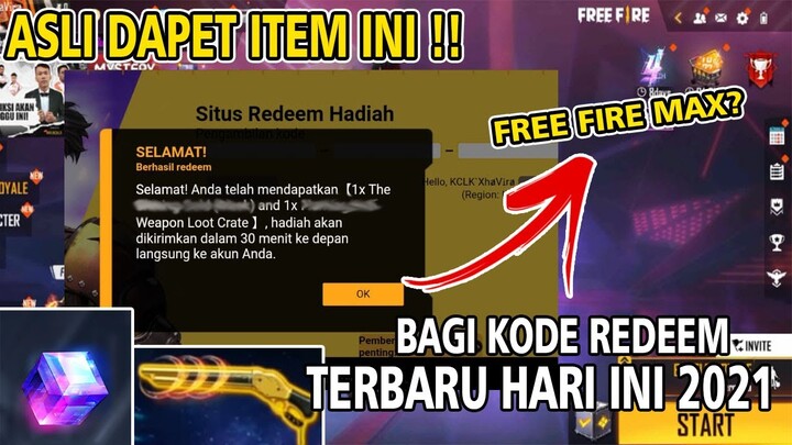 KODE REDEEM FREE FIRE MAX TERBARU HARI INI 2021!! BURUAN JANGAN SAMPAI TELAT!!