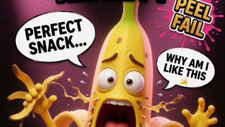 【皮克斯风格3D动画】香蕉的期待vs现实！完美零食直接崩盘💀 太真实了