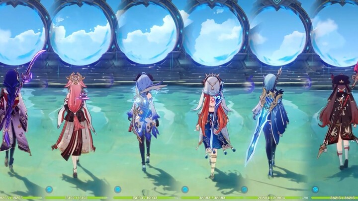 [Genshin Impact 3.1] The Teyvat All-Female Team Clears the Abyss with Zero Damage and Full Stars Acr