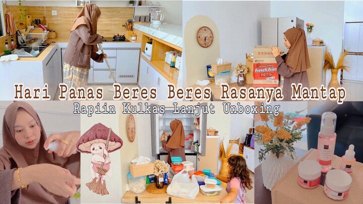 Di Cuaca Super Panas Nekad Bersih Bersih Rumah🌻 Beresin Isi Kulkas 🌻 Unboxing Paket 🌻