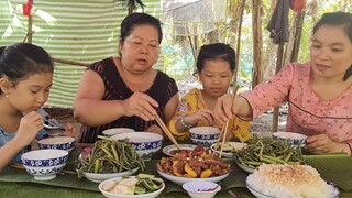 Sườn Non Kho Khóm Bữa Cơm Ngoài Vườn Thiệt Ngon| TKQ & Family T669