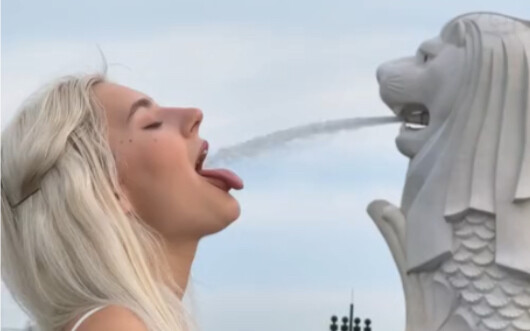 Eva the elf drinks water