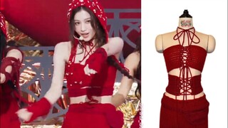 TWICE的红色针织裙THIS IS FOR回归初舞台同款打歌服穿搭