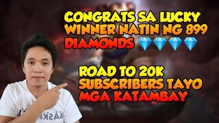 899 DIAMONDS LUCKY WINNER!!!