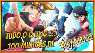 TUDO O QUE VEIO NA COMEMORAÇÃO DE 100 MILHÕES DE DOWNLOADS DO GAME - NARUTO X BORUTO NINJA VOLTAGE