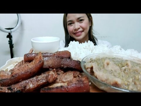 INIHAW NA LIEMPO AT GINISANG MUNGGO MUKBANG