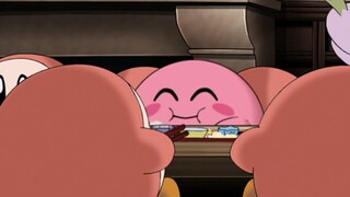 Kirby Baby uses his size to sneak into the Wadurudi cafeteria