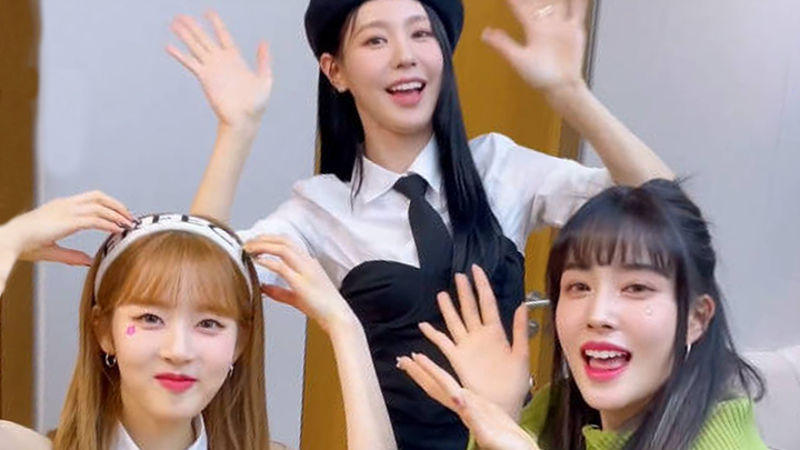 วันนี้ก็เป็นเจ้าหัวสีฟ้าสายนมที่ประสบความสำเร็จอีกวัน! STAYC ร่วมกับพี่เมยอนจาก (G)I-DLE ทำชาเลนจ์เต