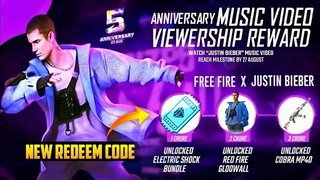 ฉลองครบรอบ 5 ปีรหัสแลกใน Free Fire รหัสแลกมิวสิกวิดีโอใหม่