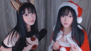 双胞胎扮成圣诞老人和驯鹿哄睡 Merry Christmas！