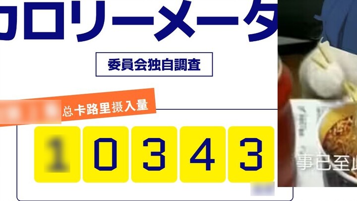 เว็บไซต์อย่างเป็นทางการของแอนิเมชันได้ให้ข้อมูลสถิติโดยละเอียดเกี่ยวกับปริมาณแคลอรี่ที่เขาบริโภคในแต