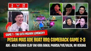 Pesan Mas Ade Buat RRQ Comeback Game 2 & 3 ! Reaksi Streamer RRQ Hoshi Kalah vs AURA Fire Game 1
