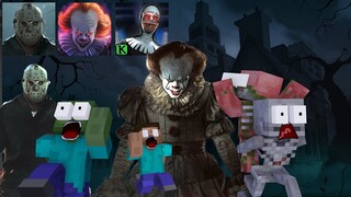 Monster School : Evil Nun, Jason & Pennywise Challenge - Funny Horror Minecraft Animation