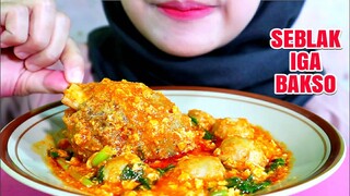 ASMR SEBLAK IGA BAKSO PEDAS | SPICY MEATBALL RIBS | ULUL ASMR MUKBANG INDONESIA